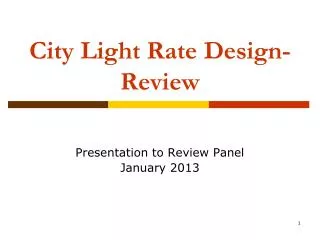 City Light Rate Design-Review