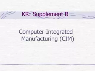KR: Supplement B