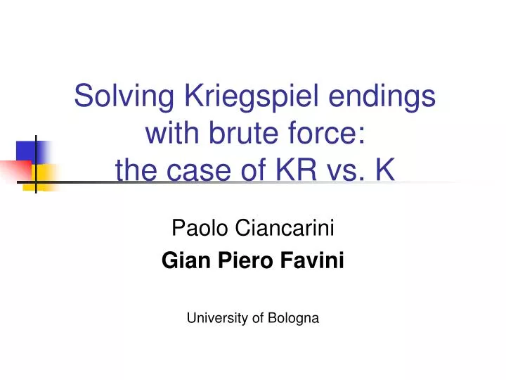solving kriegspiel endings with brute force the case of kr vs k