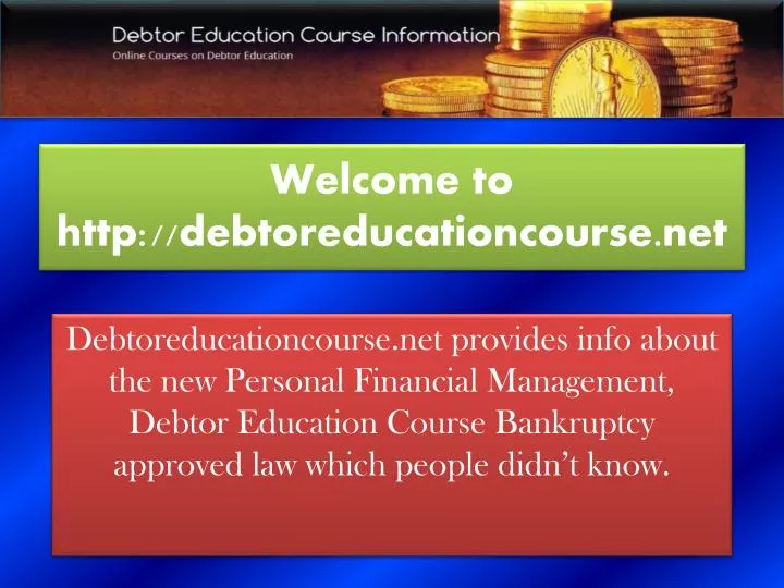 welcome to http debtoreducationcourse net
