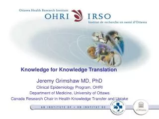 Knowledge for Knowledge Translation