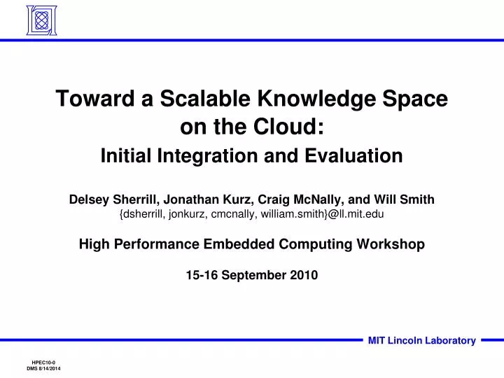 toward a scalable knowledge space on the cloud initial integration and evaluation