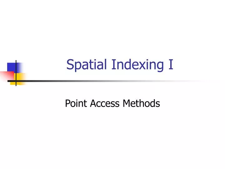 spatial indexing i