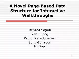 A Novel Page-Based Data Structure for Interactive Walkthroughs