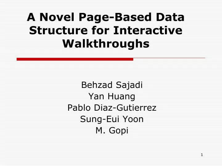 a novel page based data structure for interactive walkthroughs