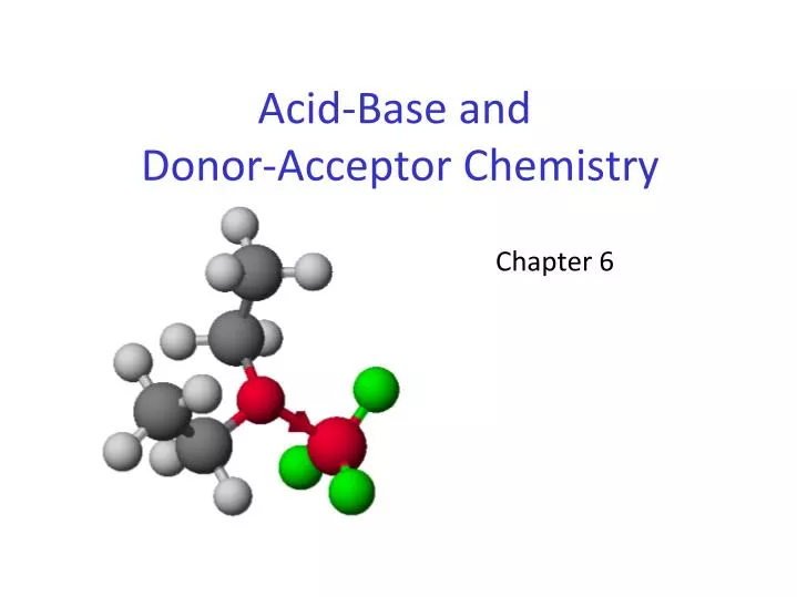 acid base and donor acceptor chemistry