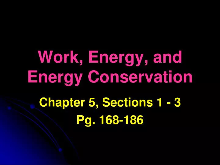 work energy and energy conservation