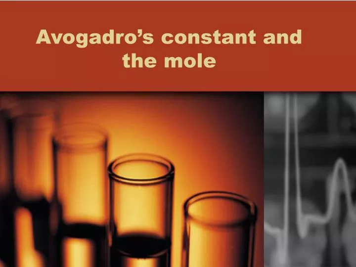 avogadro s constant and the mole