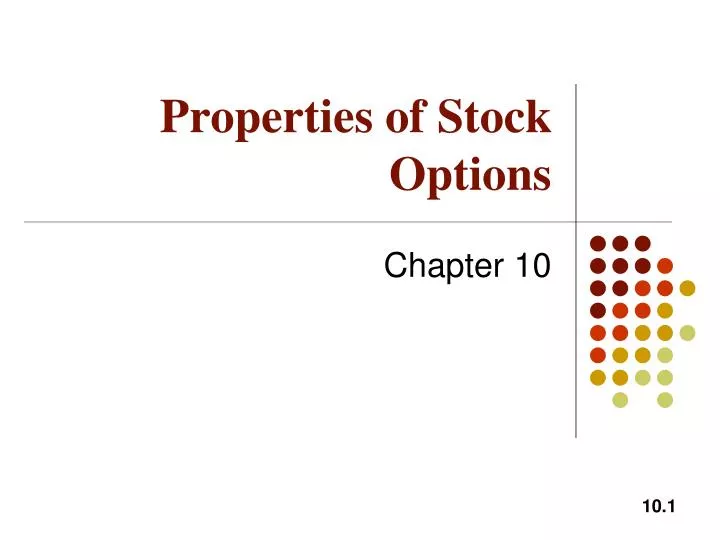 properties of stock options