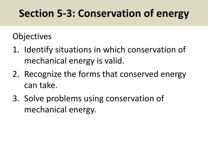 section 5 3 conservation of energy