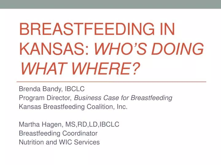 breastfeeding in kansas who s doing what where