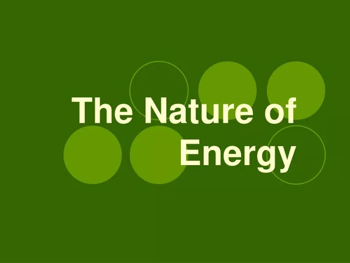 the nature of energy