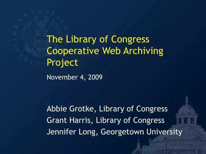 the library of congress cooperative web archiving project
