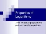 Properties of Logarithms - slide 1