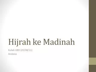 hijrah ke madinah