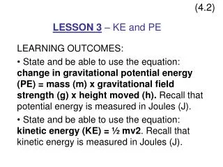 lesson 3 ke and pe