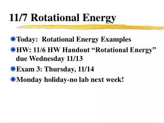 11/7 Rotational Energy