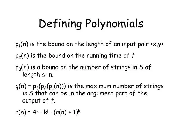 defining polynomials