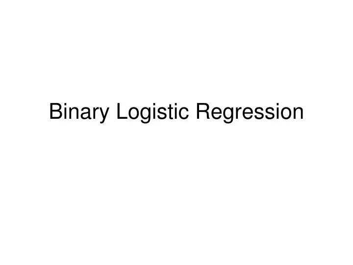 binary logistic regression