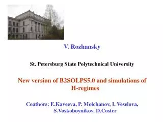 V. Rozhansky St. Petersburg State Polytechnical University