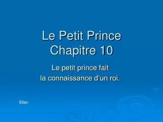 le petit prince chapitre 10