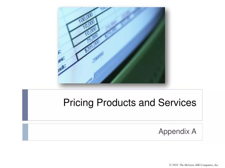 pricing products and services