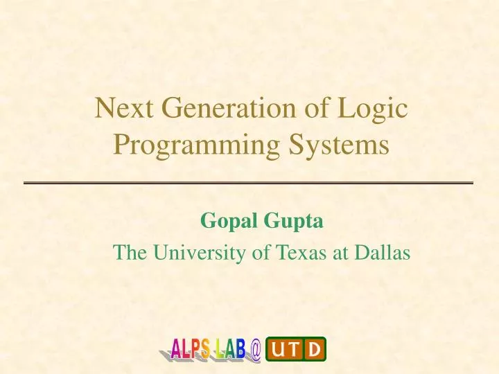 next generation of logic programming systems