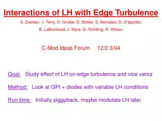 Interactions of LH with Edge Turbulence