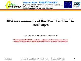 RFA measurements of the “Fast Particles” in Tore Supra