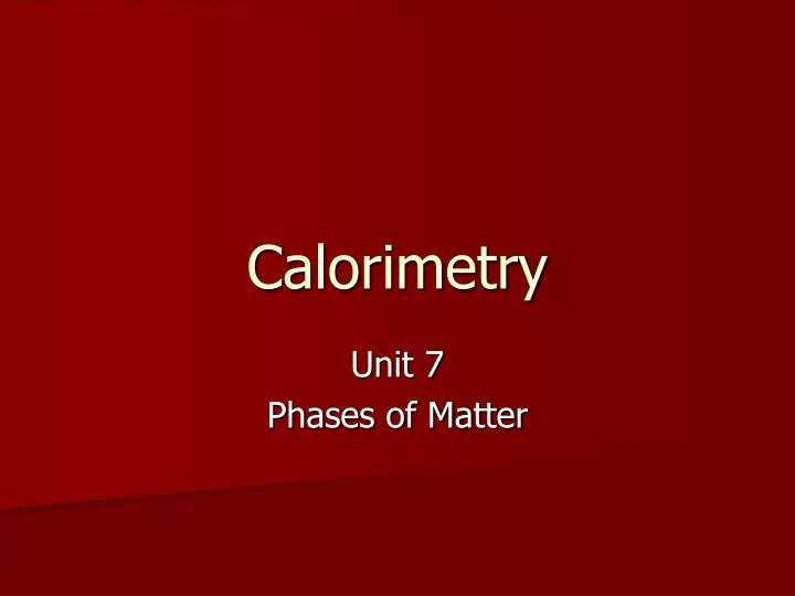 calorimetry
