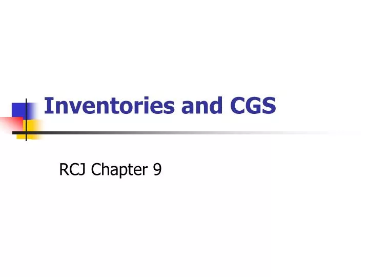 inventories and cgs