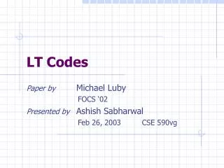 LT Codes