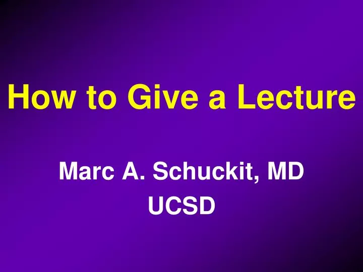 how to give a lecture