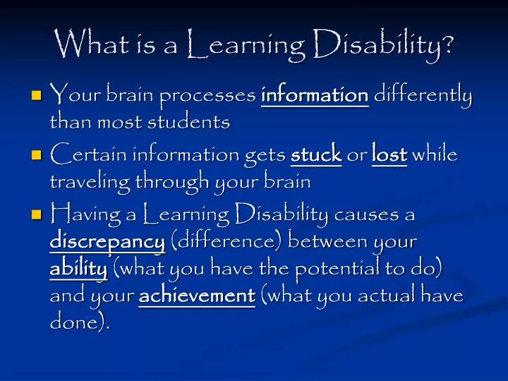what is a learning disability