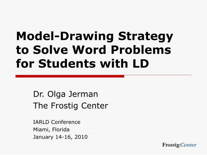 model drawing strategy to solve word problems for students with ld