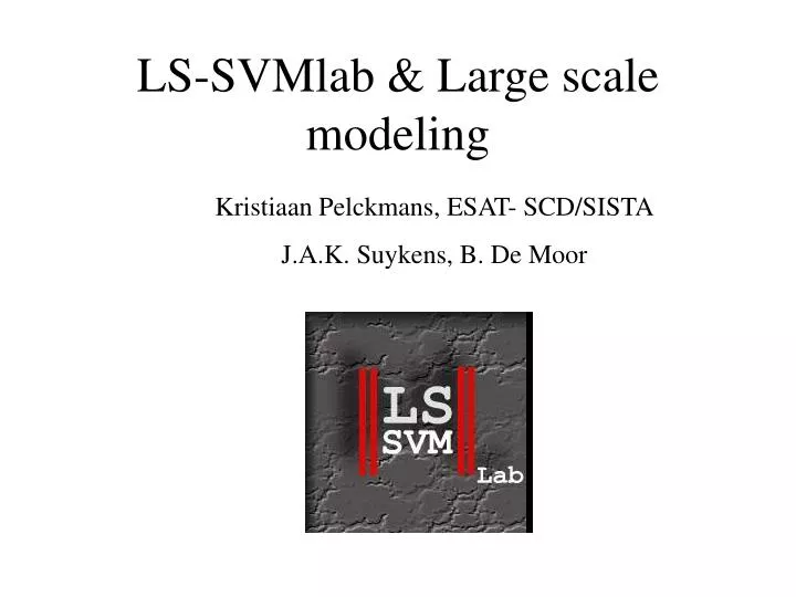 ls svmlab large scale modeling