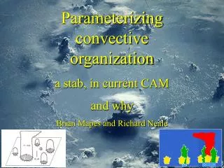 Parameterizing convective organization a stab, in current CAM and why