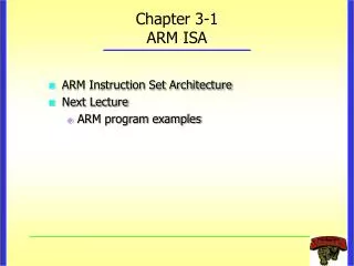 Chapter 3-1 ARM ISA