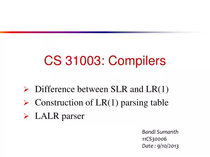 cs 31003 compilers
