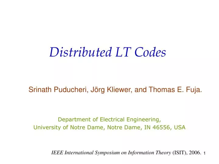 distributed lt codes