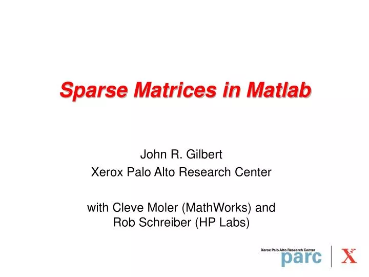 sparse matrices in matlab