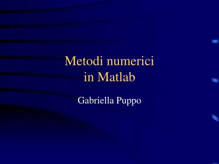 metodi numerici in matlab