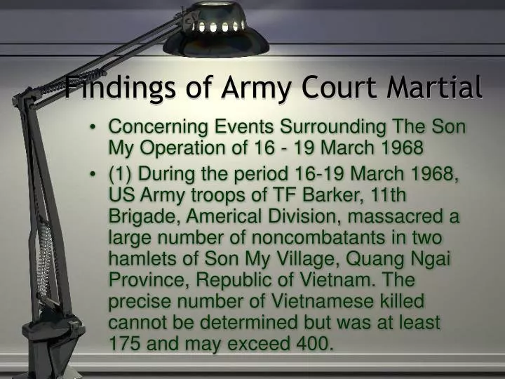 findings of army court martial