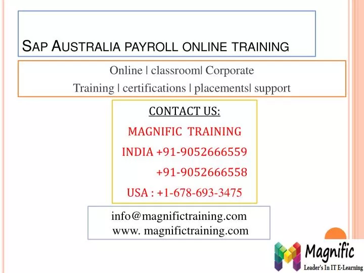 sap australia payroll online training