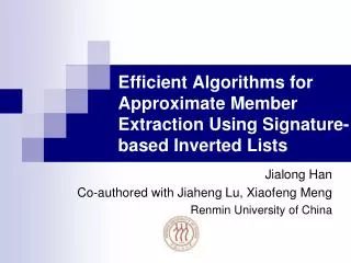 Efficient Algorithms for Approximate Member Extraction Using Signature-based Inverted Lists