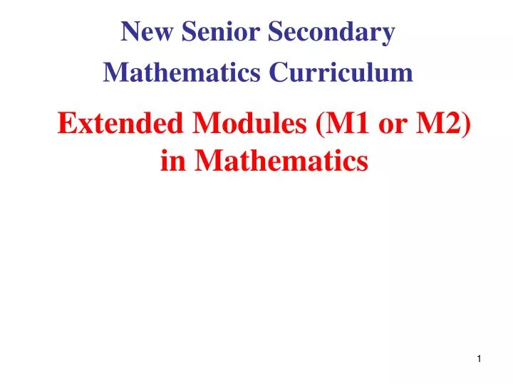 extended modules m1 or m2 in mathematics