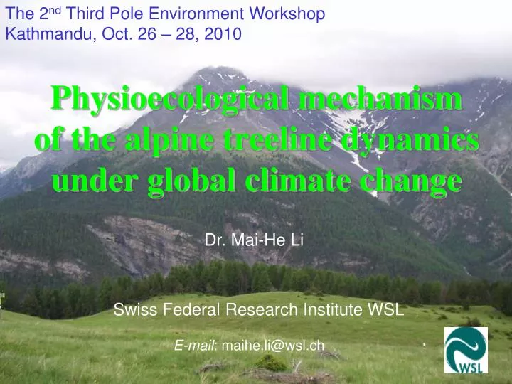 physioecological mechanism of the alpine treeline dynamics under global climate change