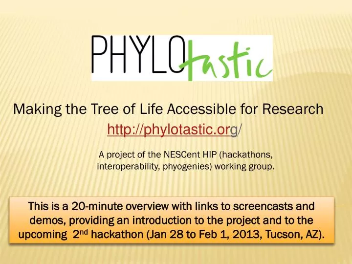 making the tree of life accessible for research