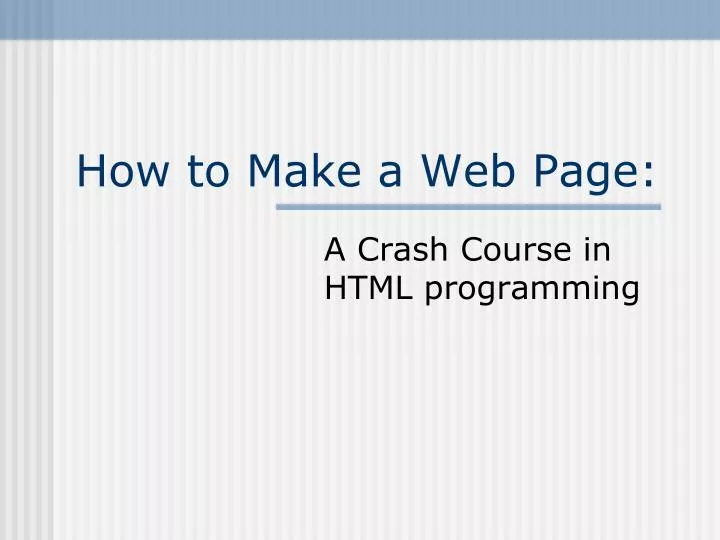 how to make a web page