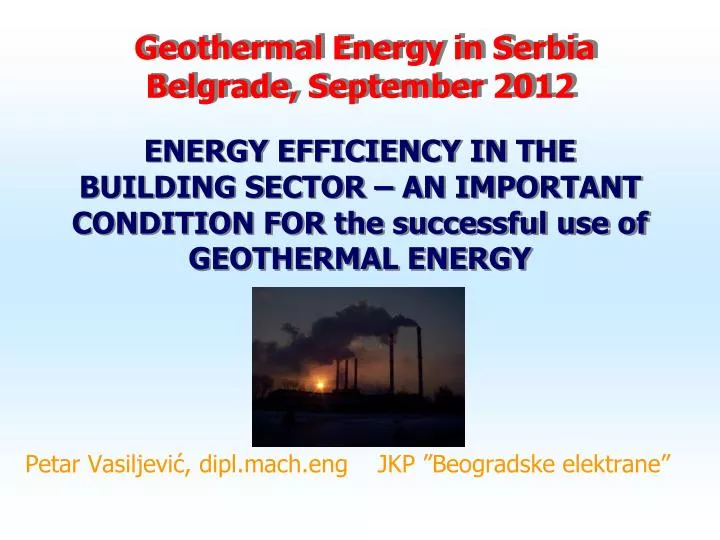 geothermal energy in serbia belgrade september 2012